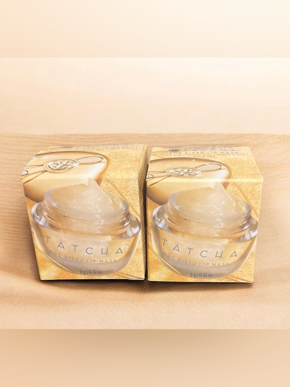 Tatcha The Kissu Lip Mask Gold Leaf Limited Edition 9g NEW Set of 2 RARE